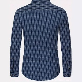 Gear Blue Printed T-shirt Διασυνοριακό Νέο Προϊόν Κουβανέζικο Κολάρο Casual Κοντό Μανίκι με Πέτο Εξωτερικού Εμπορίου Στυλ Ανδρικό 2025