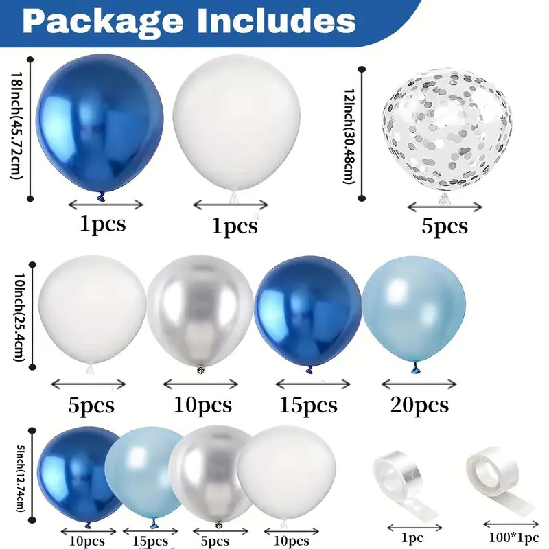 Sinise õhupalli keti pakk Sünnipäevapeo avastseen Pulmakaunistused Õhupalli kaareülikond Õhupall