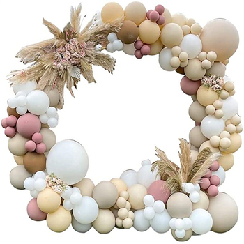 Nahavärvi õhupallide komplekt, risti äärega, vanikuga, kaarega, vintage roosa kreemjas, beebiduši sünnipäevapidu