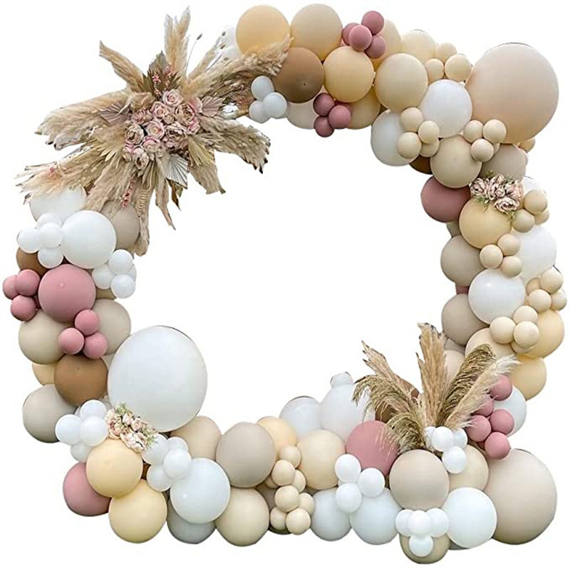 Nahavärvi õhupallide komplekt, risti äärega, vanikuga, kaarega, vintage roosa kreemjas, beebiduši sünnipäevapidu