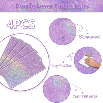 Νέο τραπεζομάντιλο μιας χρήσης από παχύ πλαστικό διασυνοριακό έγχρωμο λέιζερ πάρτι αλουμινίου με μεμβράνη ουράνιου τόξου για πίτα γενεθλίων, ανθεκτικό στο λάδι, χωρίς πλύσιμο