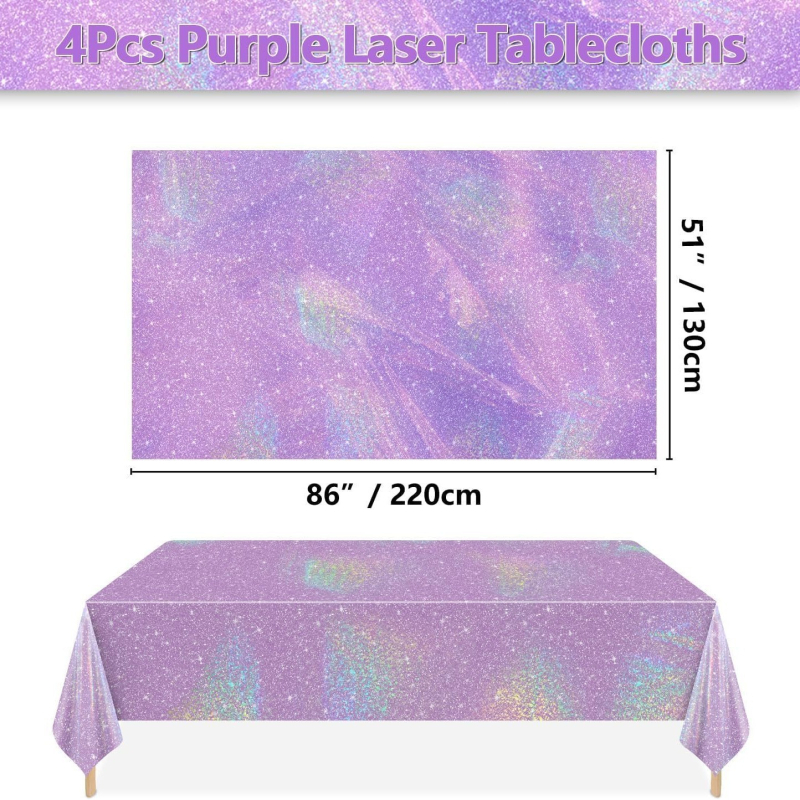 Novi jednokratni stolnjak za stol, zadebljana plastika, prekogranična, u boji, laserska zabava, aluminijska folija, dugina, rođendanska pita, otporna na ulje, ne pere se