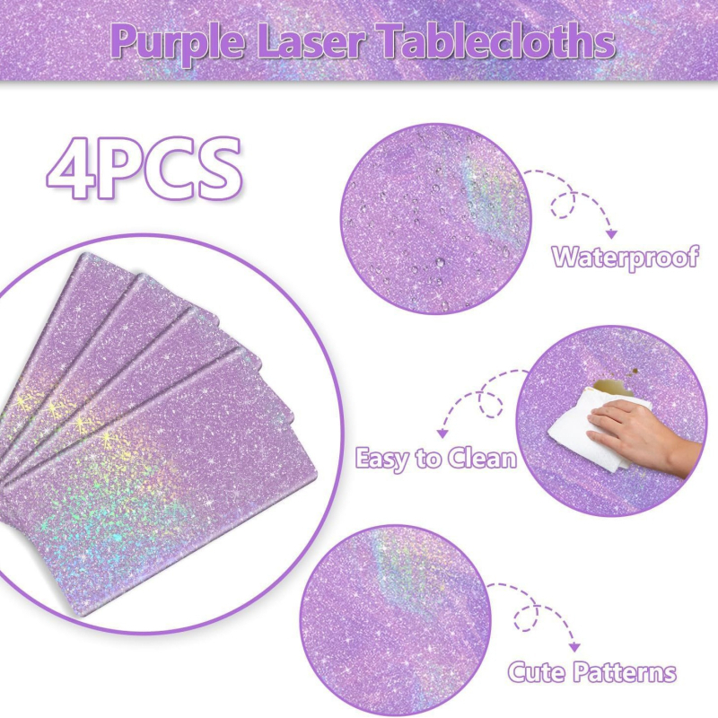 Novi jednokratni stolnjak za stol, zadebljana plastika, prekogranična, u boji, laserska zabava, aluminijska folija, dugina, rođendanska pita, otporna na ulje, ne pere se