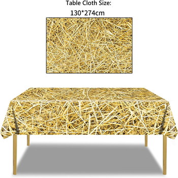 Διασυνοριακό τραπεζομάντιλο Amazon Agricultural Hay με θέμα Western, διακόσμηση με άχυρο, είδη γενεθλίων για πάρτι, τραπέζι μίας χρήσης PE