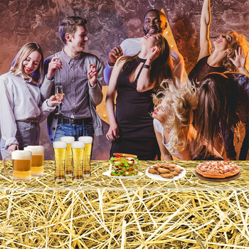 Διασυνοριακό τραπεζομάντιλο Amazon Agricultural Hay με θέμα Western, διακόσμηση με άχυρο, είδη γενεθλίων για πάρτι, τραπέζι μίας χρήσης PE