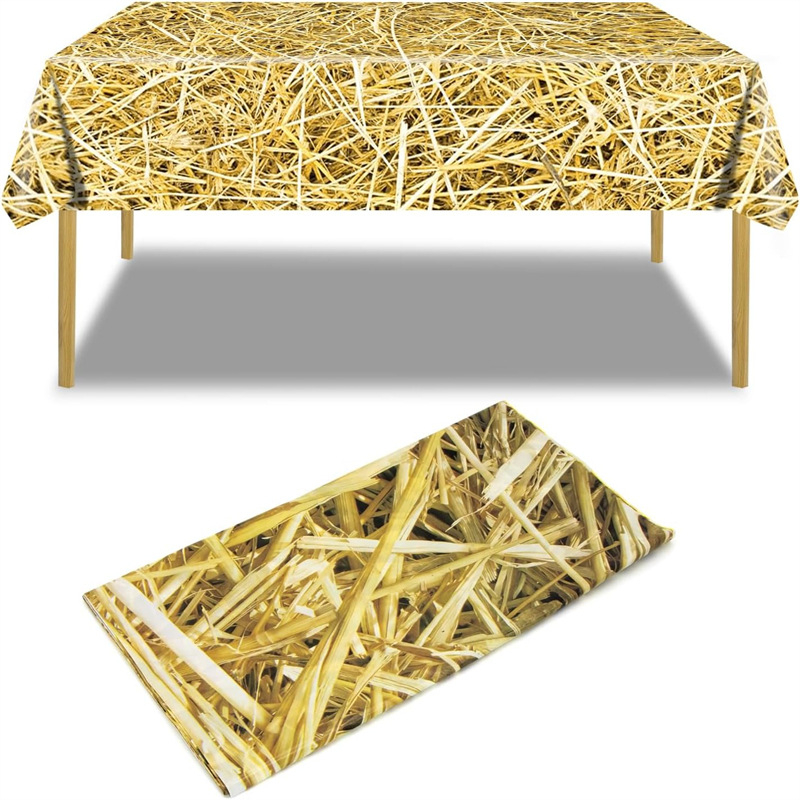 Határokon átnyúló Amazon mezőgazdasági széna terítő nyugati témájú szalma dekoráció születésnapi parti kellékek eldobható PE asztal