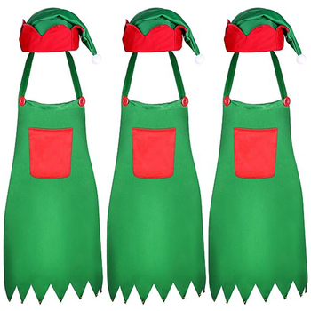 Sarkans priekšauts Ziemassvētku elfa priekšauts Ziemassvētku rotājumu virtuves priekšauts Ziemassvētku neausta priekšauta kostīms