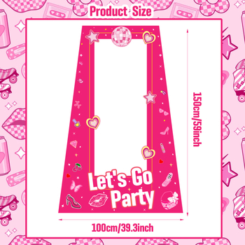Νέα ροζ χάρτινη κορνίζα Barbie με θέμα Barbie, πανό, είδη διακόσμησης πάρτι, πάμε για πάρτι