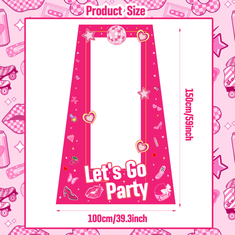 Új rózsaszín Barbie papír képkeret banner partidekorációs kellékek Barbie téma Gyerünk buli