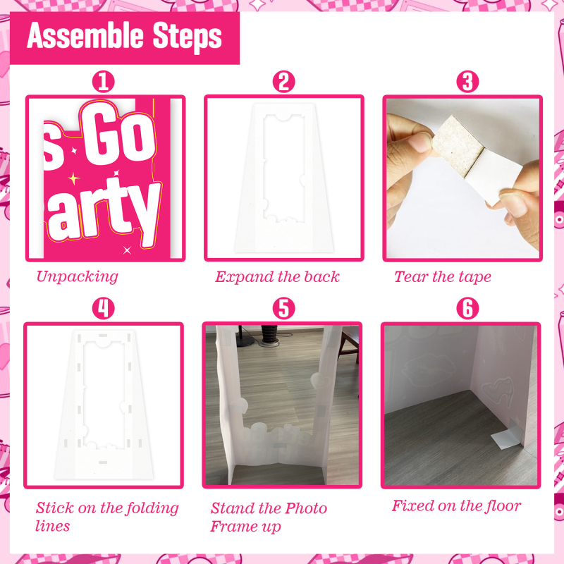 Új rózsaszín Barbie papír képkeret banner partidekorációs kellékek Barbie téma Gyerünk buli