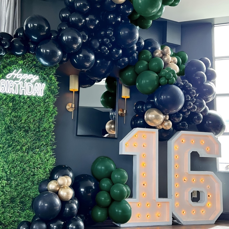 2025 Nou set de ghirlande cu baloane negre, verzi și aurii, pentru dropshipping transfrontalier, verde închis, pentru dropshipping transfrontalier