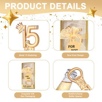 Δημοφιλές δώρο γενεθλίων εξωτερικού εμπορίου δώρο πάρτι ενηλίκων χρυσός αριθμός 15 ανοιχτήρι μπουκαλιών δώρο εκδήλωσης