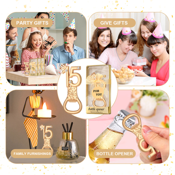 Δημοφιλές δώρο γενεθλίων εξωτερικού εμπορίου δώρο πάρτι ενηλίκων χρυσός αριθμός 15 ανοιχτήρι μπουκαλιών δώρο εκδήλωσης