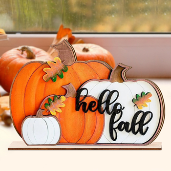 Határokon átnyúló Temu új otthondekoráció Szia őszi tök fa tábla kreatív dekoratív díszek