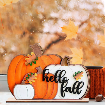 Διασυνοριακή Διακόσμηση Σπιτιού Temu Νέα Ξύλινη Πινακίδα με Δημιουργικά Διακοσμητικά Στολίδια και Γεια σας Φθινοπωρινή Κολοκύθα