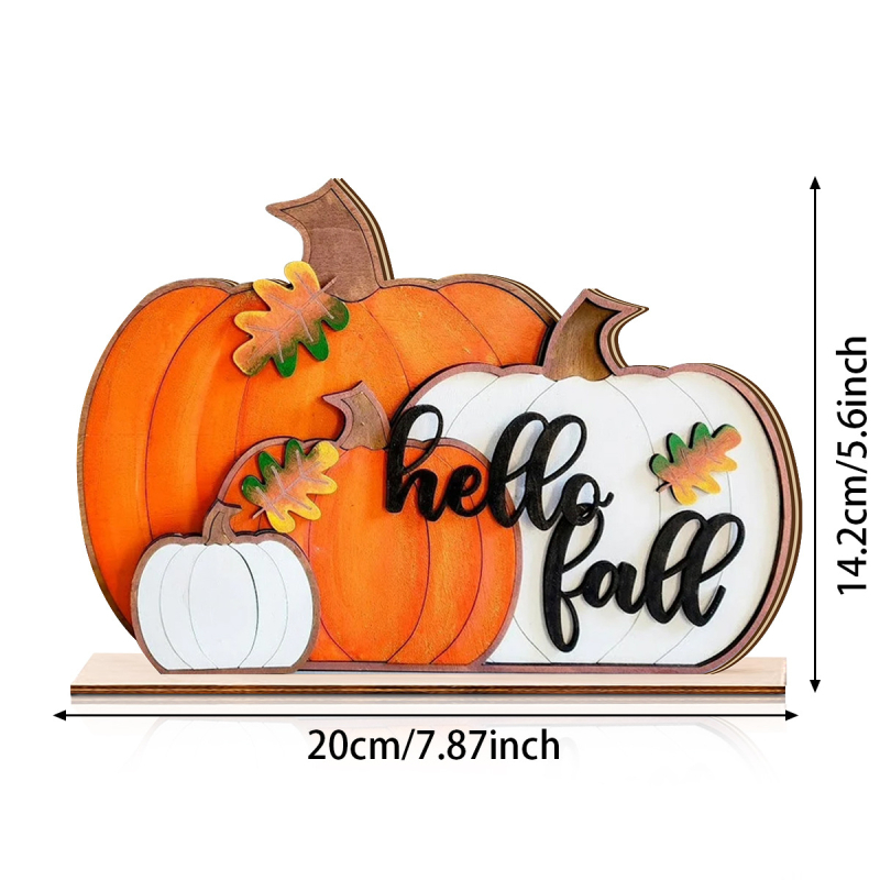 Határokon átnyúló Temu új otthondekoráció Szia őszi tök fa tábla kreatív dekoratív díszek