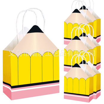 Készre szerelt iskolai szezonra való ceruzatáska kötél papírzacskó egyetemi parti ajándéktáska iskolai tanterem dekorációs papír