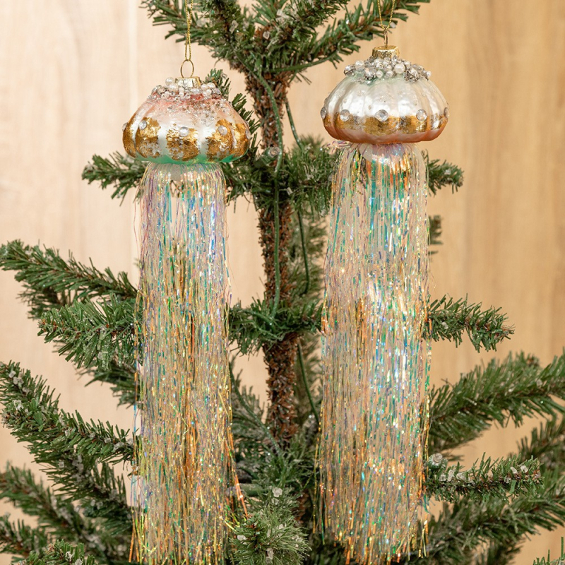 Piiriülene klaasist ripats, uus peo-, ookeani- ja rippuvad kaunistused, jõulumeisterdused, meduusikaunistused