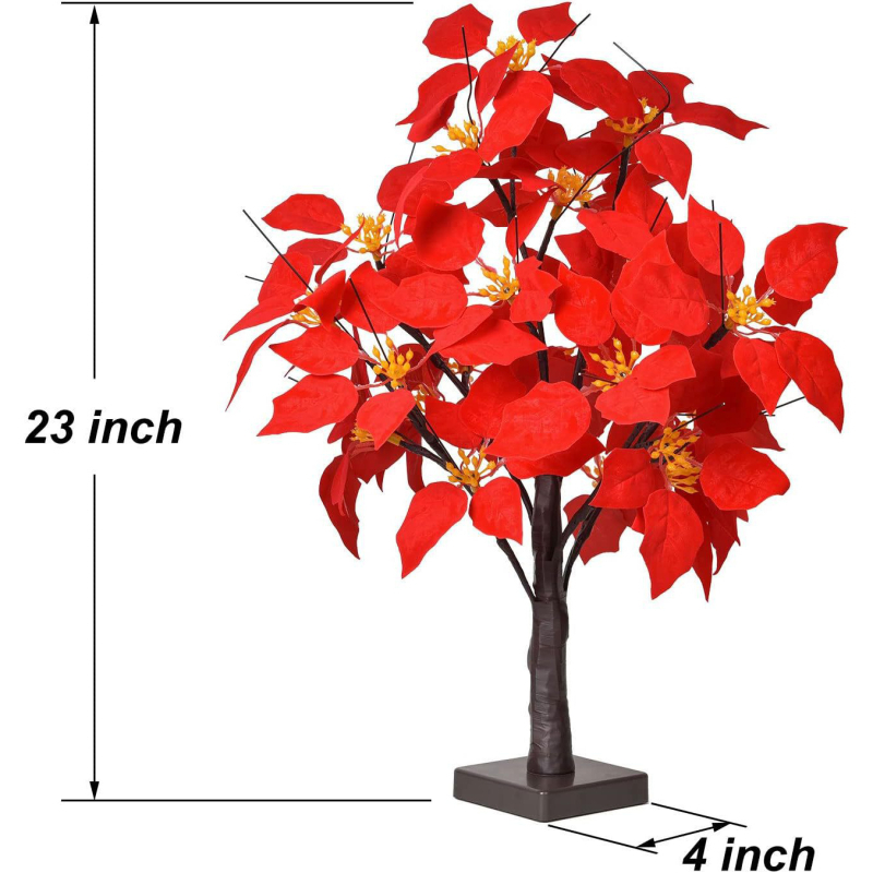 Pavasario festivalio Naujųjų metų atmosfera Beržo eglutės dekoratyvinės lemputės LED spalvotos lemputės Medis Puansetija Kalėdų eglutės lemputės Atmosferos lemputės Šviesos juostelė