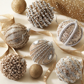 2025. aasta uus 6 tk šampanjavärvi 8 cm jõulukaunistuste pall, jõulupalli rippuv kaunistus, jõulupuu kaunistus, pühadeseade