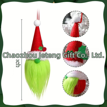 Határokon átnyúló új termék 8 db-os karácsonyi piros és zöld Grinch arctalan baba kreatív díszek karácsonyi hangulatkellékek