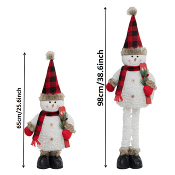 Piiriülesed uued tooted Jõulud Must ja Punane Ruudukujuline Kootud Terava Müts Lumememme Kaunistused Jõulu Lumememme Püstolevad Kaunistused