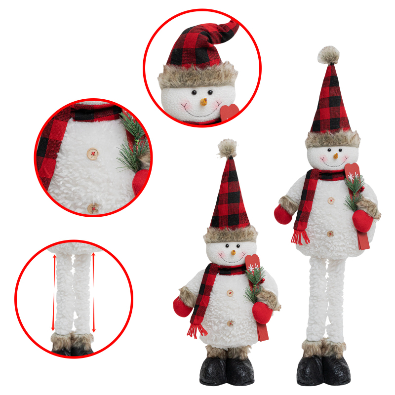 Piiriülesed uued tooted Jõulud Must ja Punane Ruudukujuline Kootud Terava Müts Lumememme Kaunistused Jõulu Lumememme Püstolevad Kaunistused