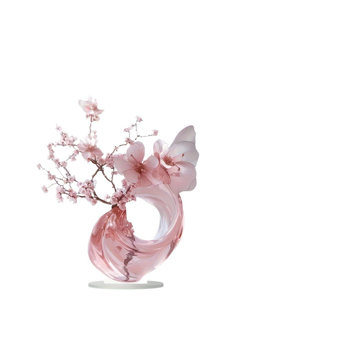 2D tasapinnaga 1-osaline elegantne roosa kirsiõie akrüülkaunistused kodu- ja kontorikaunistused kingitused sõpradele