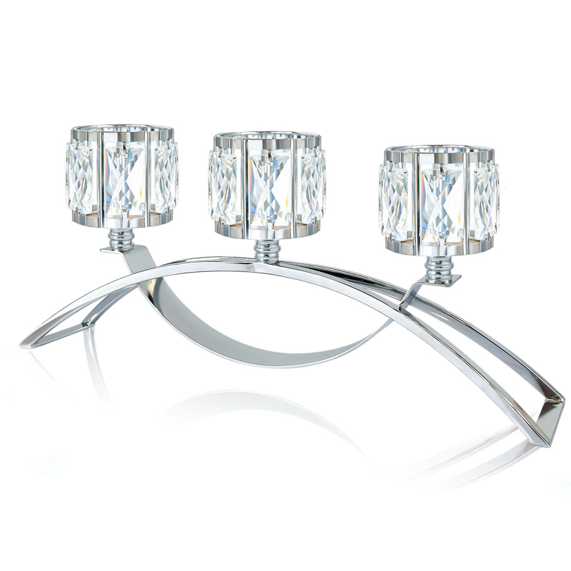 Tarpvalstybinis „Amazon Nordic“ modernus trijų galvų metalinis krištolinis žvakidė romantiška žvakių šviesa vakarienės stalo dekoracija prancūziško stiliaus namams