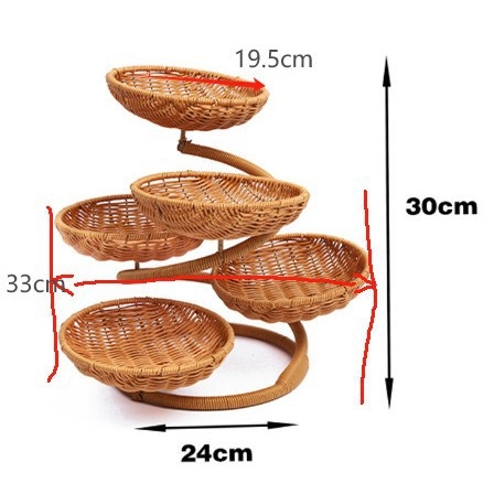Többrétegű kreatív snack gyümölcstányér tároló kosár lépésről lépésre snack kenyérkosár szőlő utánzat kézzel szőtt aszalt gyümölcskosár