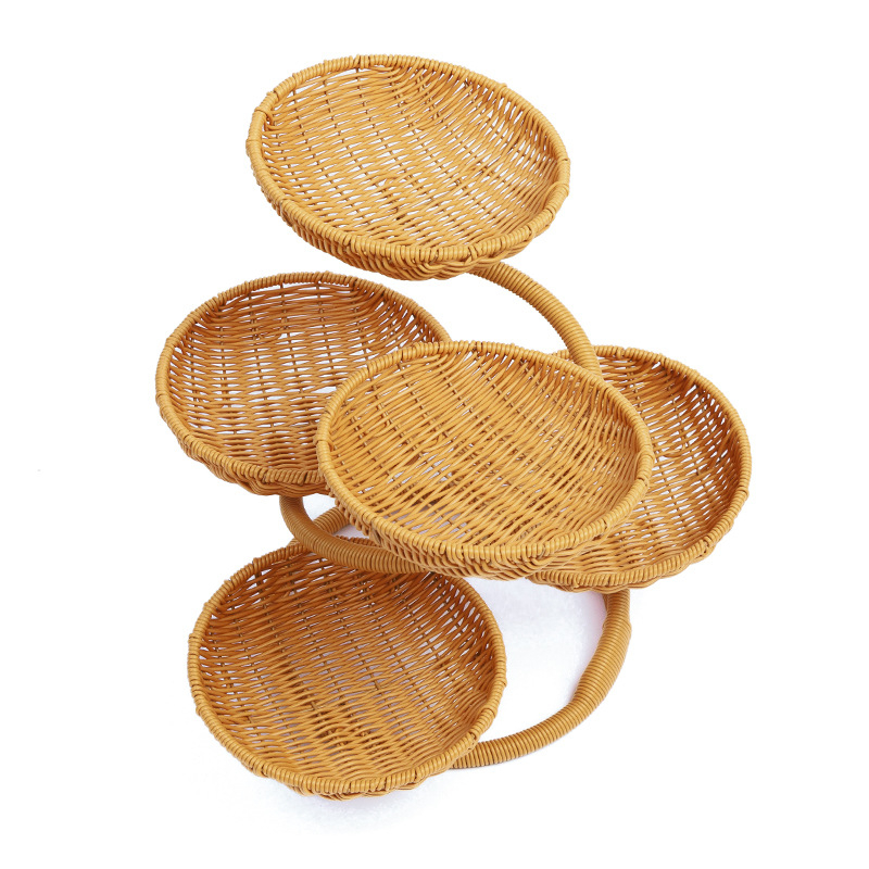 Többrétegű kreatív snack gyümölcstányér tároló kosár lépésről lépésre snack kenyérkosár szőlő utánzat kézzel szőtt aszalt gyümölcskosár