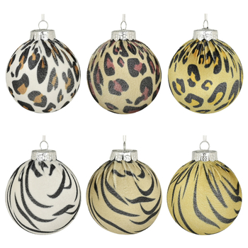 Leopardo rašto maišelis iš audinio, kamuoliukas, 12 vnt. audinio, leopardo rašto maišelis iš audinio, kalėdinis kamuoliukas, kalėdinė dekoracija, pakabukas