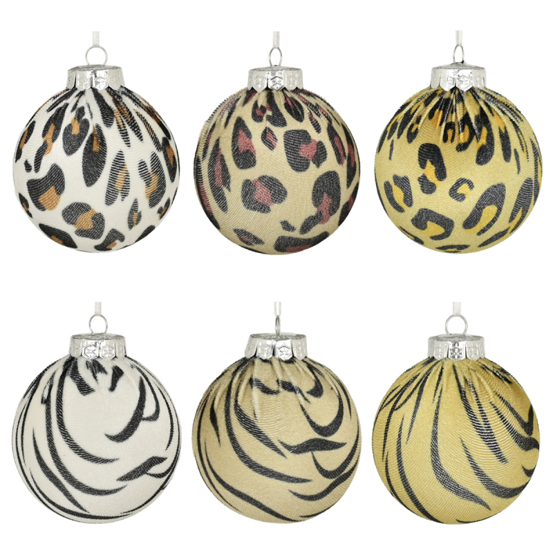 Leopardo rašto maišelis iš audinio, kamuoliukas, 12 vnt. audinio, leopardo rašto maišelis iš audinio, kalėdinis kamuoliukas, kalėdinė dekoracija, pakabukas