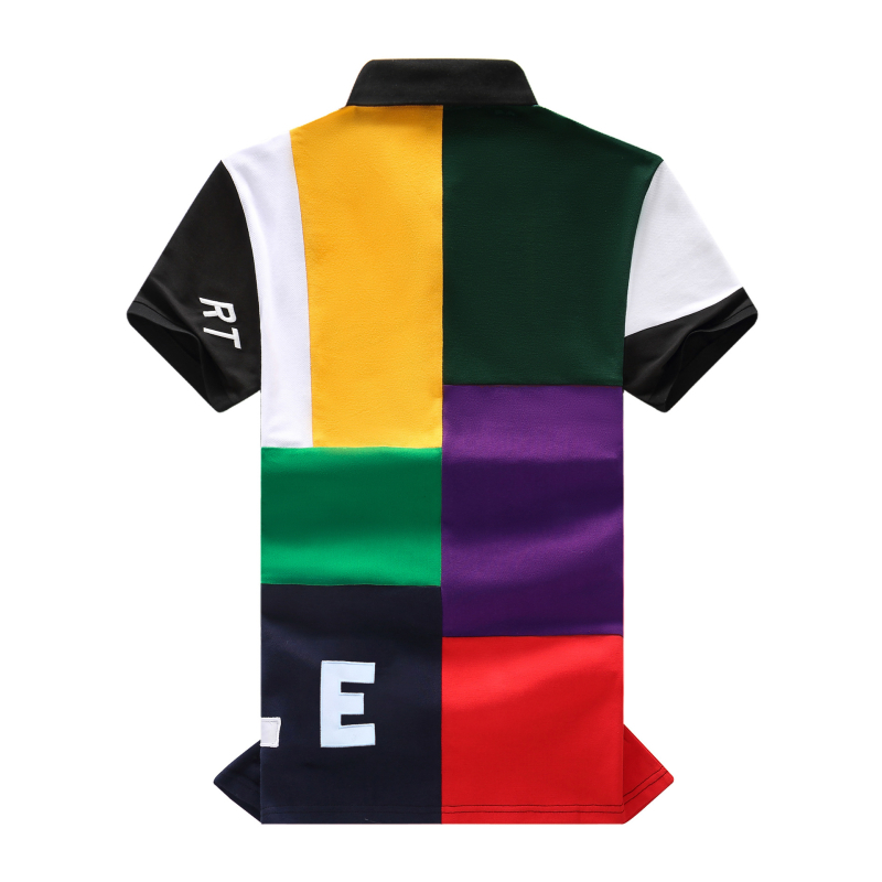 Külkereskedelmi póló rövid ujjú hajtókával nagy méret laza hétköznapi sport varrás kontrasztos színű pamut hímzés Valentin-nap újév