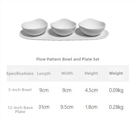 Домакински дипове Храна Закуски Хол Трапезария Закуски преди хранене Чиния със сушени плодове Течаща вода Модел Креативни керамични чинии