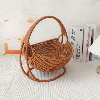 Rotangist häll hoiukorv suupiste magustoidu puuviljataldrik puuviljakorv laua teelaua hoiukorv