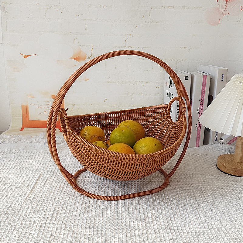 Rotangist häll hoiukorv suupiste magustoidu puuviljataldrik puuviljakorv laua teelaua hoiukorv