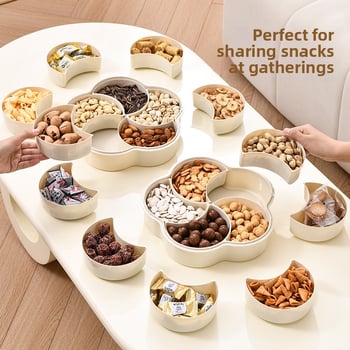 Πεντάγωνο πιάτο αποξηραμένων φρούτων Changze Petals για σαλόνι, νέο πιάτο φρούτων ανθεκτικό στην υγρασία και τη σκόνη, απλό πιάτο φαγητού τραπεζιού σαλονιού