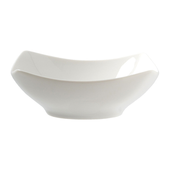 Puhasvalge lihtne ruudukujuline keraamiline ruudukujuline taldrik, disainiga erikujuline kauss, majapidamisnõude taldrik, puuviljasalati taldrik