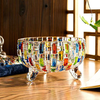 Γυάλινο βάζο ευρωπαϊκού στιλ Flavinz με καπάκι για σνακ με αποξηραμένα φρούτα, δίσκος φρούτων για οικιακή χρήση, βάζο ζάχαρης για σαλόνι, φλιτζάνι καραμέλας