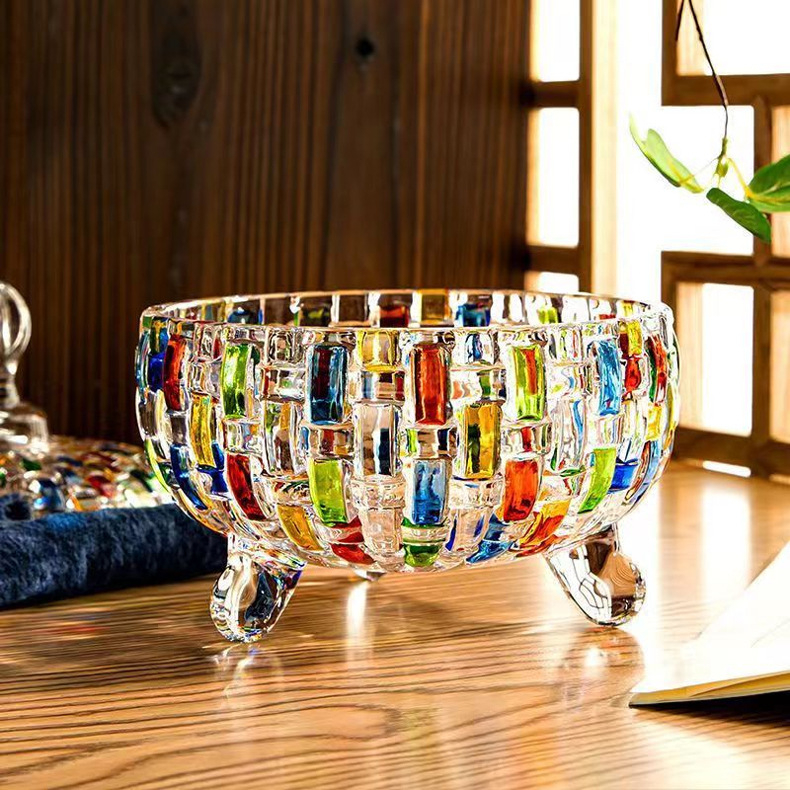 Flavinz európai stílusú üveg cukorkásüveg fedéllel, aszalt gyümölcsös snack üveg, háztartási gyümölcstálca, nappali cukorkás pohár, cukortartó