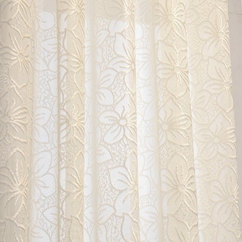 „Sakura“ reljefinė marlės užuolaida, balto smėlio spalvos, langų ekrano užuolaida, tarpvalstybinė, gatavas produktas, šviesą praleidžiantis, universalus gamintojas, didmeninė prekyba, svetainė, miegamasis, balkonas