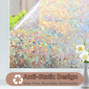 3D-laser päikesekaitseklaasist kleebis PVC-Ameerika klaasist kleebis vannitoa piilumisvastane klaaskile elektrostaatiline aknapaber