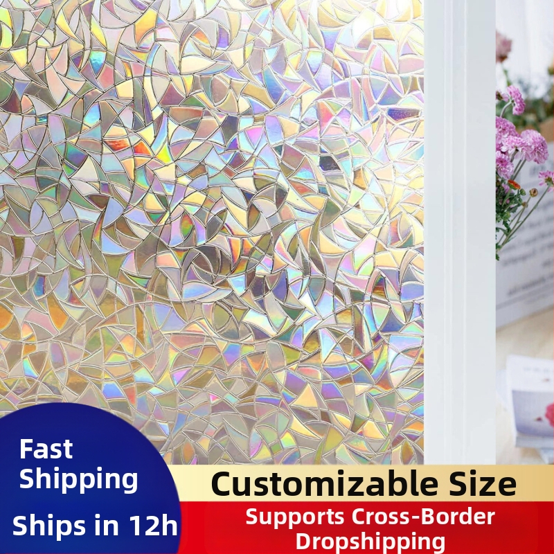 3D-laser päikesekaitseklaasist kleebis PVC-Ameerika klaasist kleebis vannitoa piilumisvastane klaaskile elektrostaatiline aknapaber