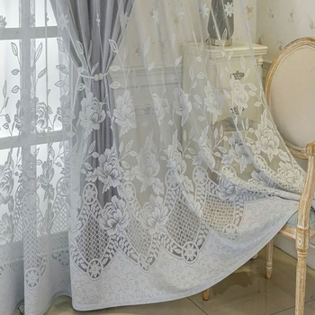 1 vnt. Nauja pilka žakardo dvigubo sluoksnio namų svetainės miegamojo dekoravimo užuolaida