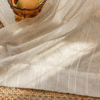 Išskirtinis tarpvalstybinis išpardavimas, japoniško paprasto stiliaus lininės dryžuotos marlės užuolaidos, permatomos apdailos užuolaidos, didmeninė prekyba.