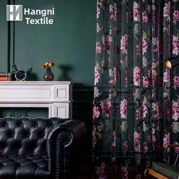 Ploni amerikietiški permatomi spausdinti langų ekranai, namų atmosferos dekoravimas, baigtos užuolaidos su marle, tarpvalstybinės spausdintos marlės užuolaidos