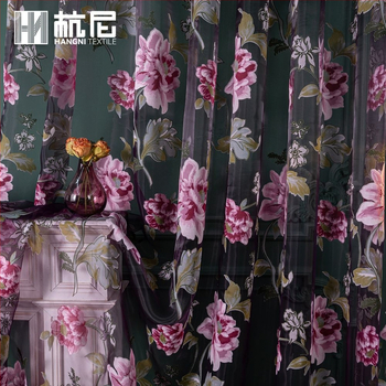 Ploni amerikietiški permatomi spausdinti langų ekranai, namų atmosferos dekoravimas, baigtos užuolaidos su marle, tarpvalstybinės spausdintos marlės užuolaidos