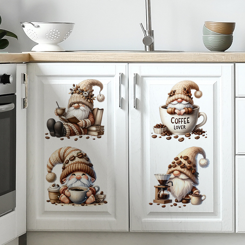 Kavos Kalėdų Senelio dekoratyvinis lipdukas Vaikų kambario spintelės dekoratyvinis lipdukas Vonios kambario tualeto uždangalo sienos lipdukas 36019