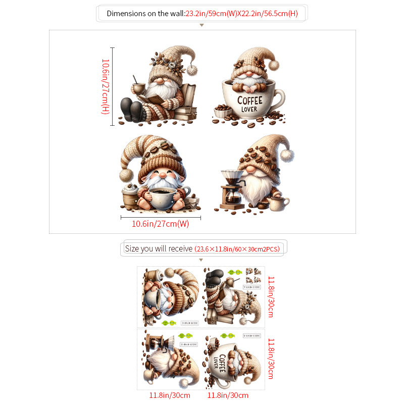 Kavos Kalėdų Senelio dekoratyvinis lipdukas Vaikų kambario spintelės dekoratyvinis lipdukas Vonios kambario tualeto uždangalo sienos lipdukas 36019